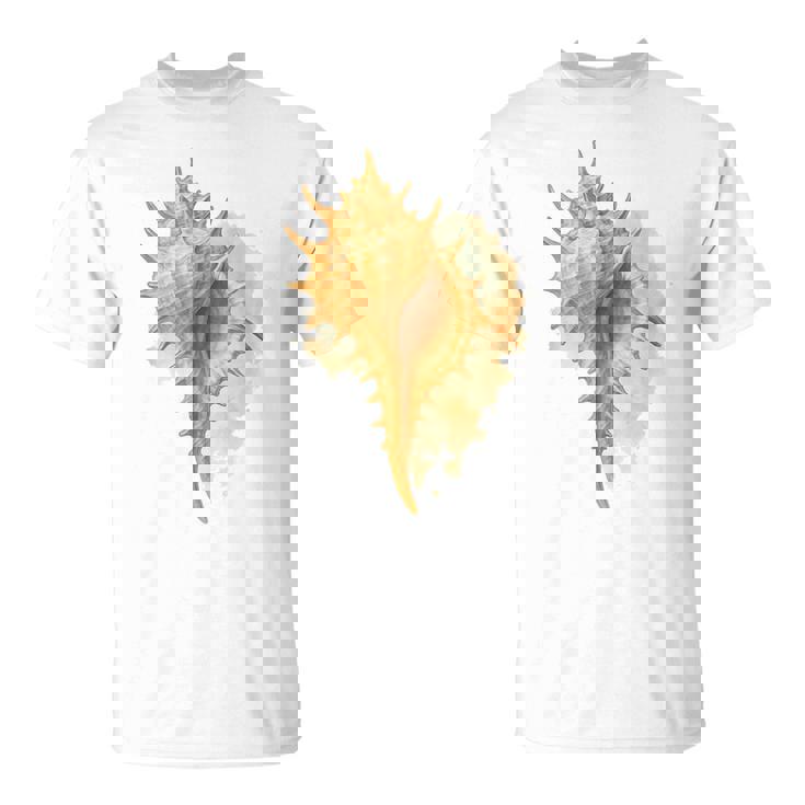 水彩 ムレックス 貝殻 貝殻 ハンティング ビーチコーミング Tシャツ