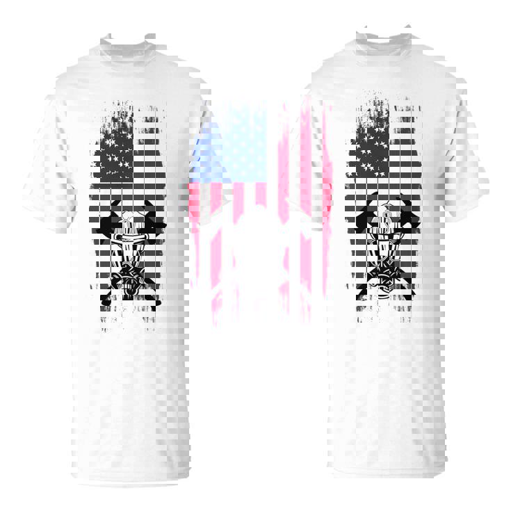 消防士 アメリカ国旗 7月4日 男性 お父さん 消防士 長袖tシャツ Tシャツ