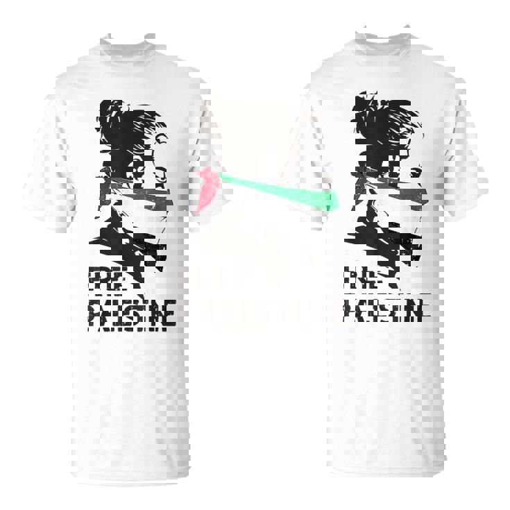 無料パレスチナ国旗 ガザの終わり占領 パレスチナ語 Tシャツ