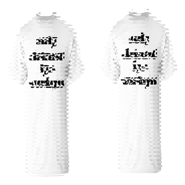 犬に気を取られる-犬のお父さんお母さんウェスティ・プードル・ウェスティプー Tシャツ