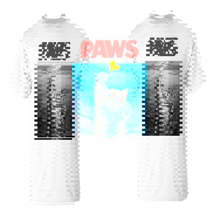 猫 ねこ 海 Paws アヒル Tシャツ