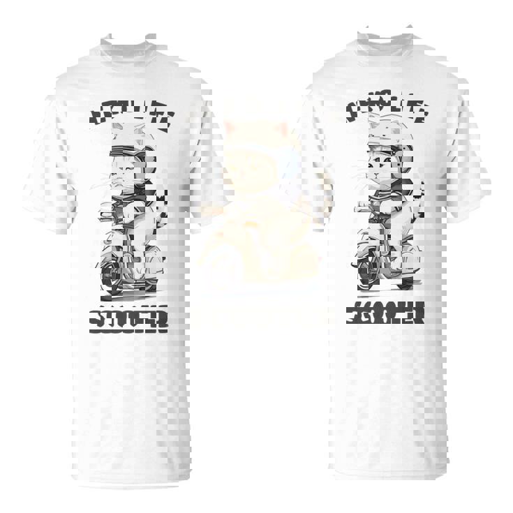 猫 ネコ 白猫 イラスト 原付 スクーター バイク 猫好き バイク好き かわいい おもしろ レトロ Neko Life 長袖tシャツ Tシャツ