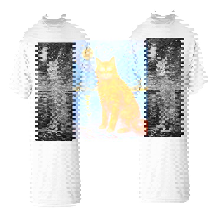 猫のポートレートオイル印刷甘い子猫 長袖tシャツ Tシャツ