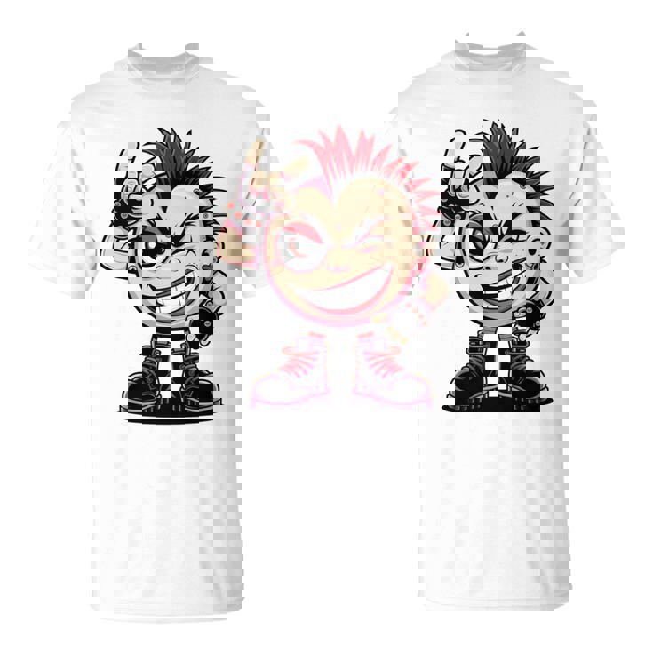 生意気なパンクロックロッカー イロとブーツ付き 面白いパンク 長袖tシャツ Tシャツ