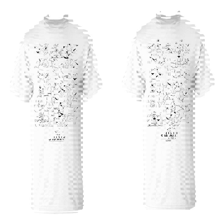 白柴たくさん かわいい柴犬 Tシャツ