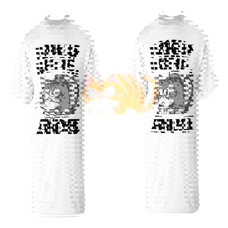 皮肉な猫好き 面白い 内向的 反社会的 不機嫌そうなキティ Tシャツ