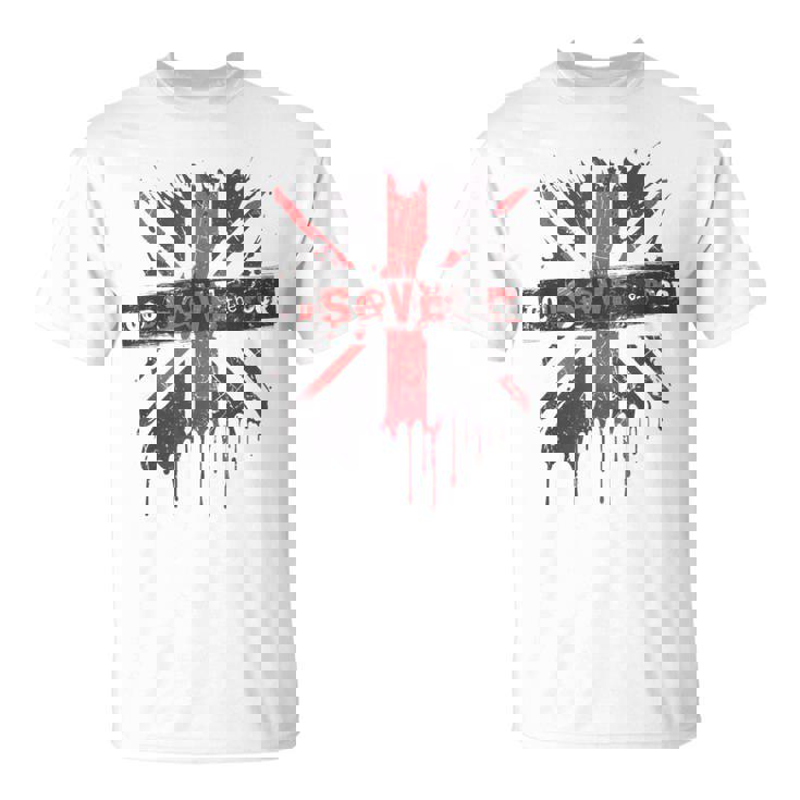 神は貧しい王のcor冠式パンクグラフィティユニオンジャックを救う Tシャツ