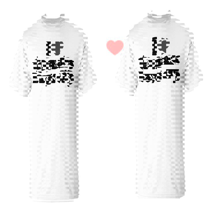 私は男の子を泣かせるのが大好き、男の子を泣かせるのは心 Tシャツ