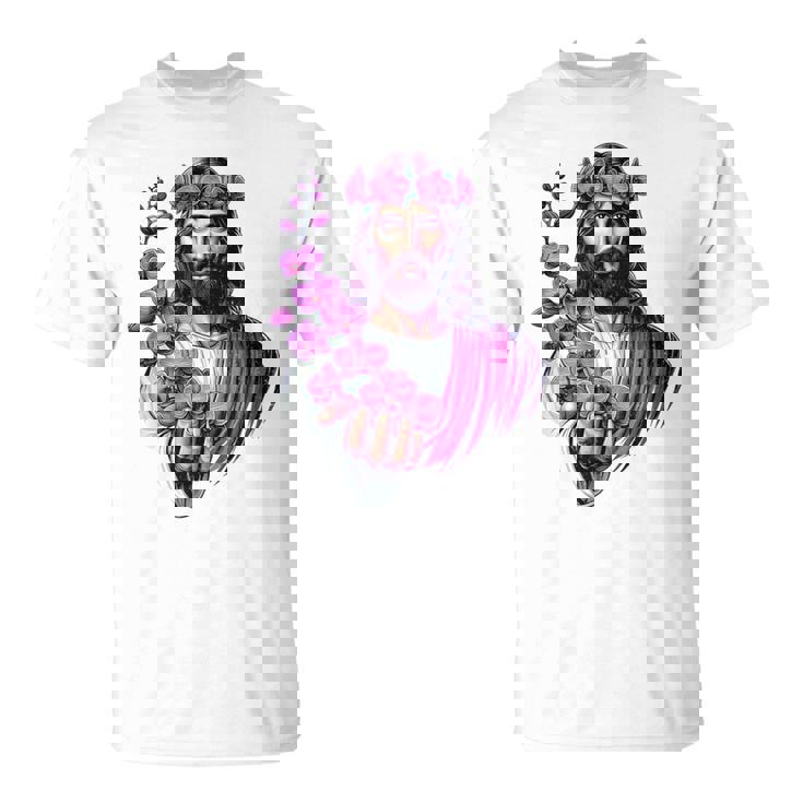 紫の蘭を持つイエス Tシャツ