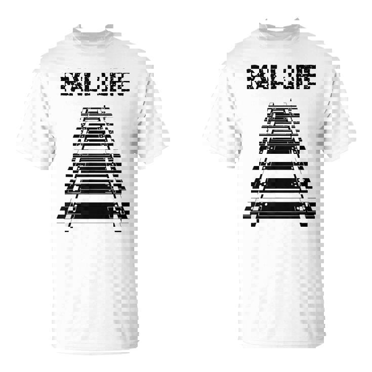 線路付きレールライフ 鉄道作業員と鉄道模型用 Tシャツ
