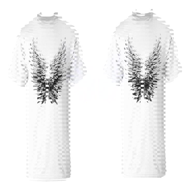 背中には白い天使の羽 Tシャツ