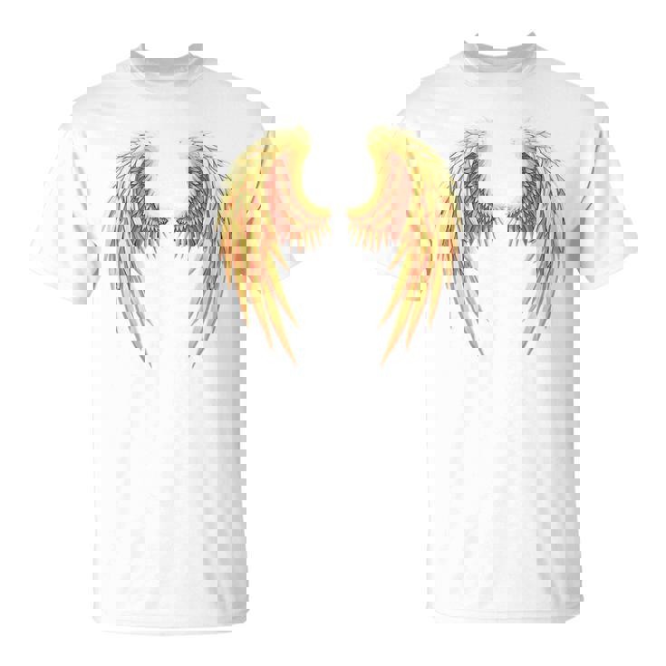 背中には金色の天使の羽 Tシャツ