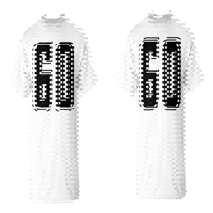 背番号 60 チーム短大スポーツ背番号付きユニフォーム Tシャツ