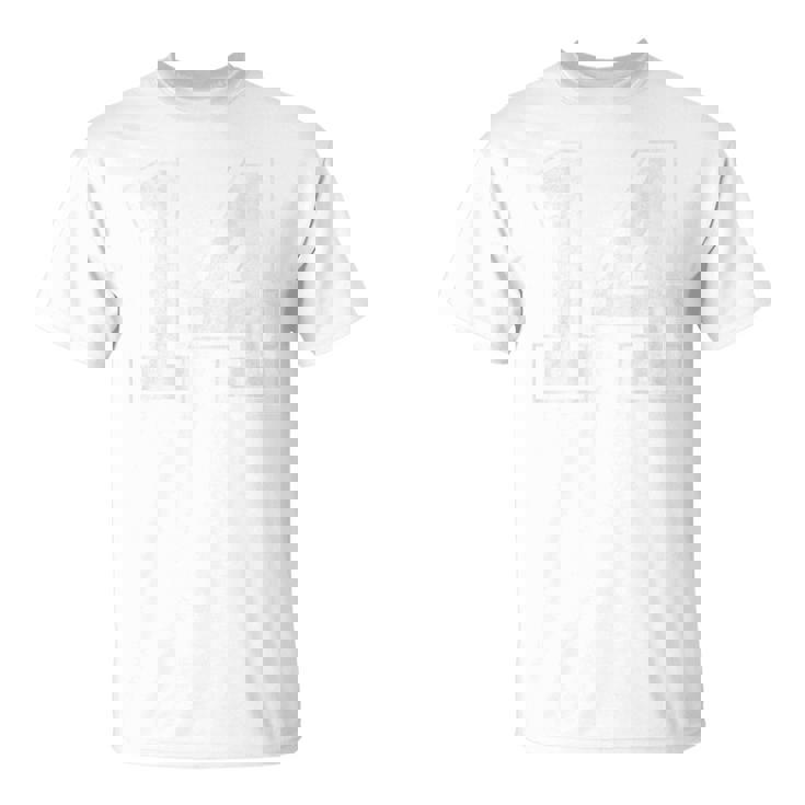 背面に14番。 Tシャツ