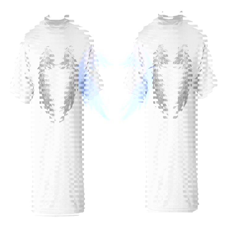 背面に美しい白い天使の羽のデザイン Tシャツ