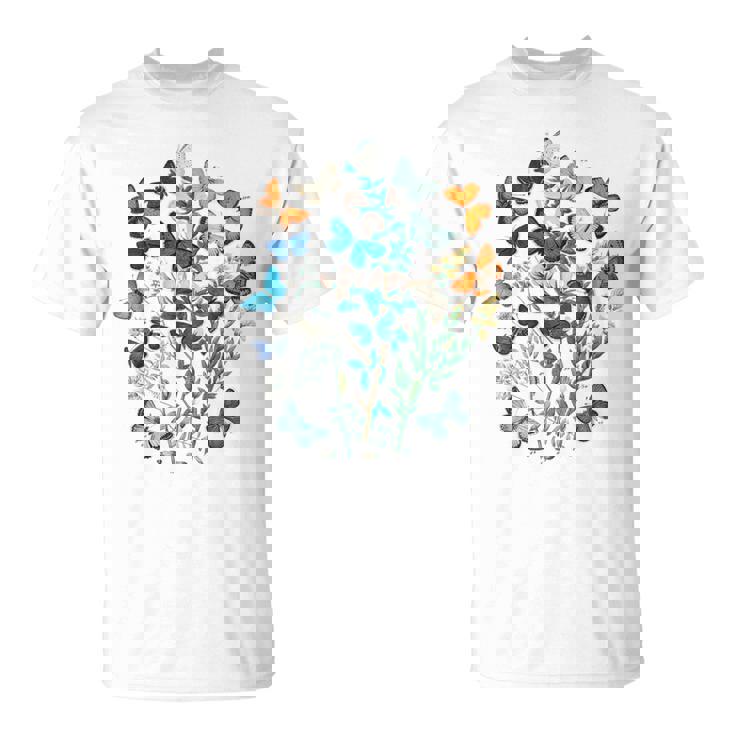 花 蝶々 かわいい フラワー 蝶 アート メンズ レディース 服 母 女性用 おしゃれ Tシャツ