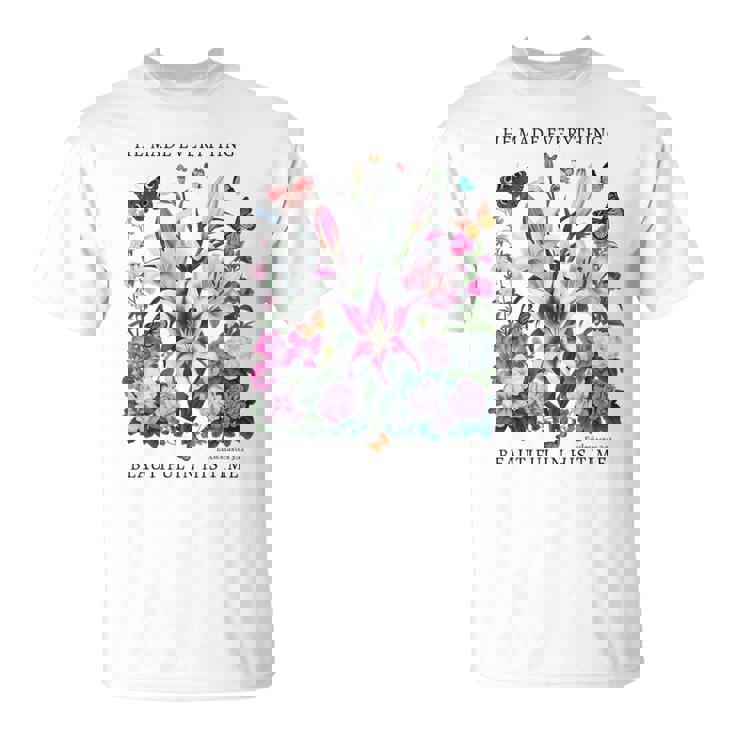 花柄 クリスチャン ティー 聖書 詩 伝道の書 3 Tシャツ