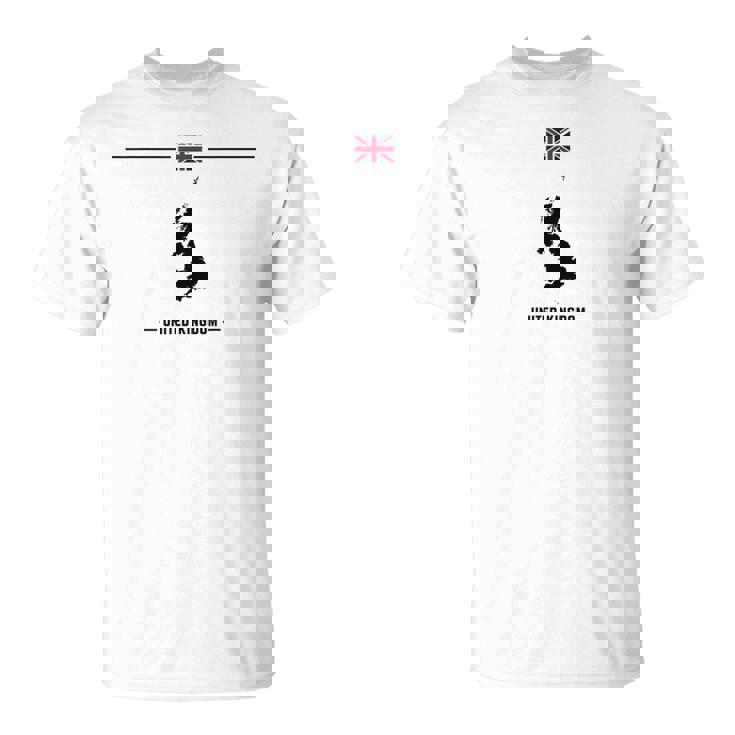 英国の国旗と地図と国の名前 イギリス Tシャツ