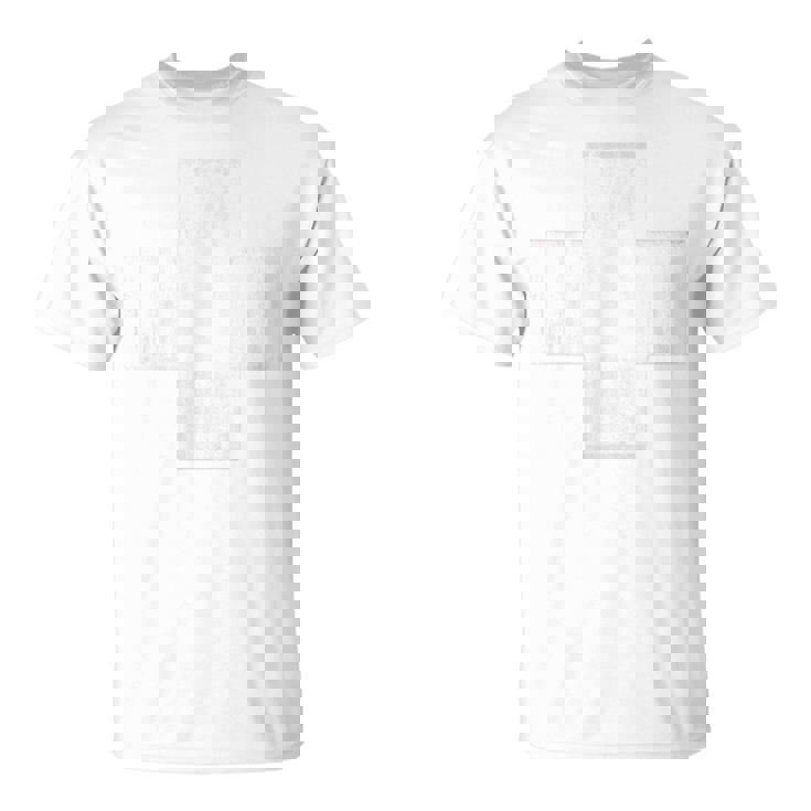 薄風化-ホワイト-クロス-ペイント-オン-レッド-ガード-ライフ Tシャツ