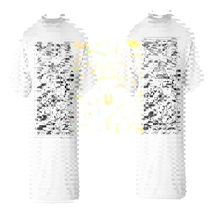 虫 昆虫 虫虫型 昆虫学プリント 虫プリント Tシャツ