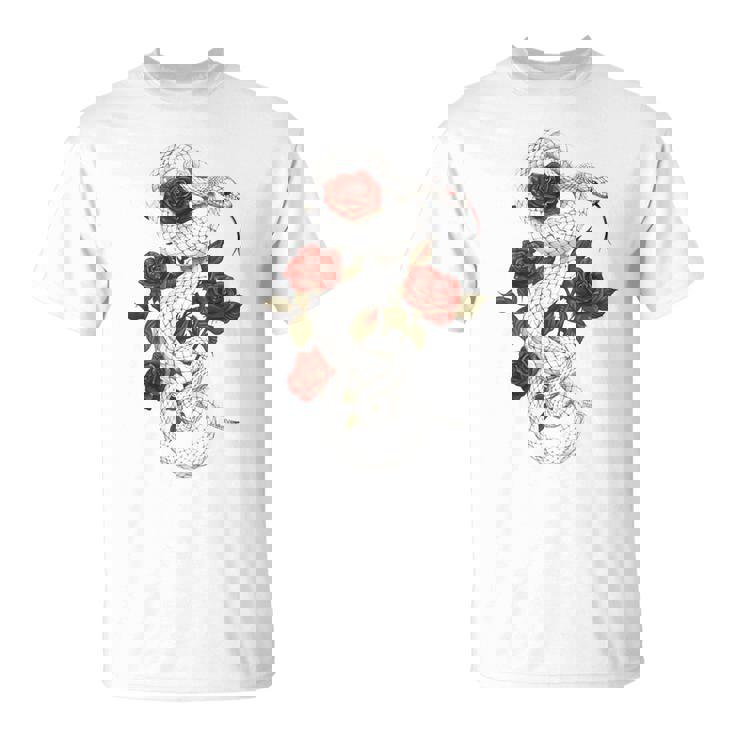 蛇爬虫類 蛇 バラ 花 爬虫類 ギフト Tシャツ