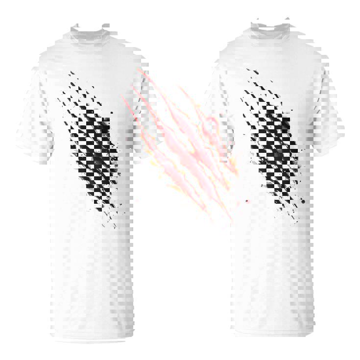 血まみれのシャツ ハロウィン ゾンビ 爪 マーク 血のはね Tシャツ