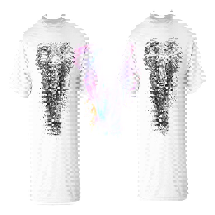 象 抽象画 モチーフ 動物 恋人 アート 象 Tシャツ