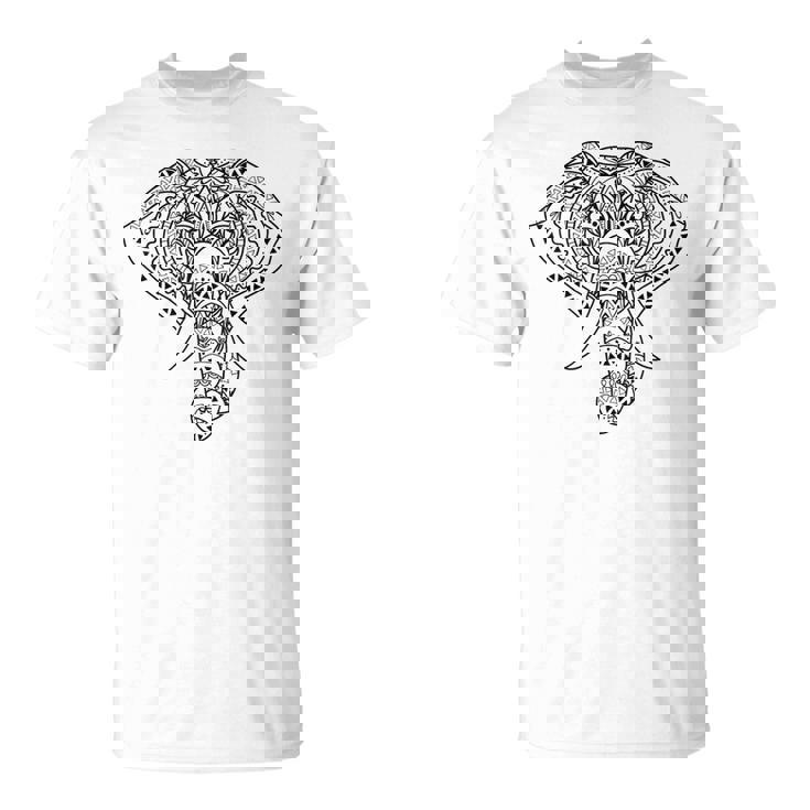 象のマンダラ、ヨガナマステエスニックシャーマン。 Tシャツ