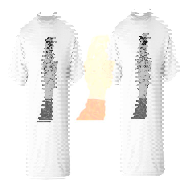 赤いふんどしの立っている男性 エゴン・シーレ作 1914 長袖tシャツ Tシャツ