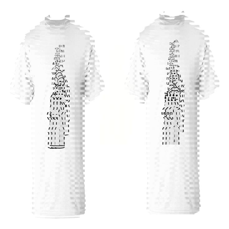 踊るはにわ大行列 はにわ ハニワ 埴輪 土偶 古墳 阿波踊り 宇宙人 かわいい シュール ワンポイント Tシャツ