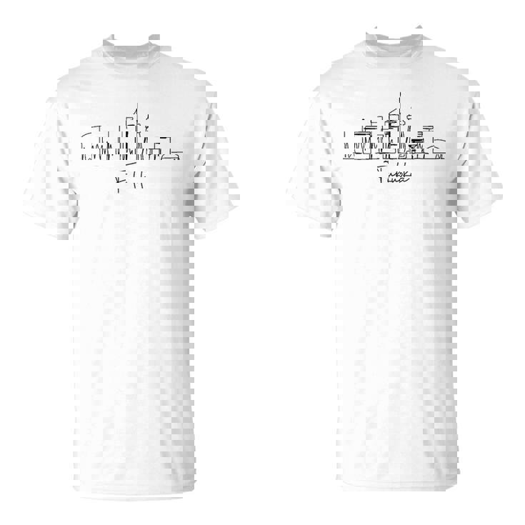 都市 スカイライン 旅行 お土産 観光 福岡 日本 Tシャツ