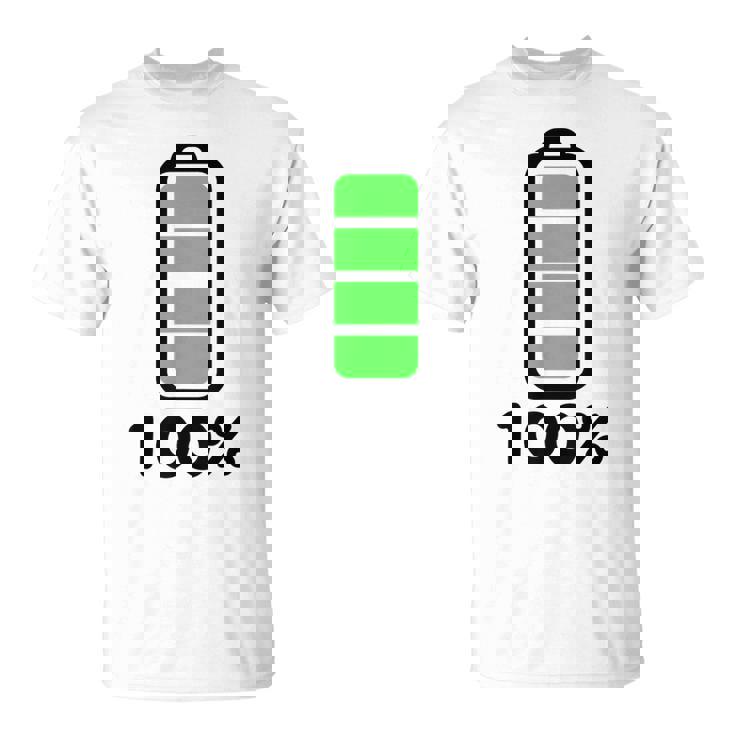 電池 100 フルバッテリー Tシャツ