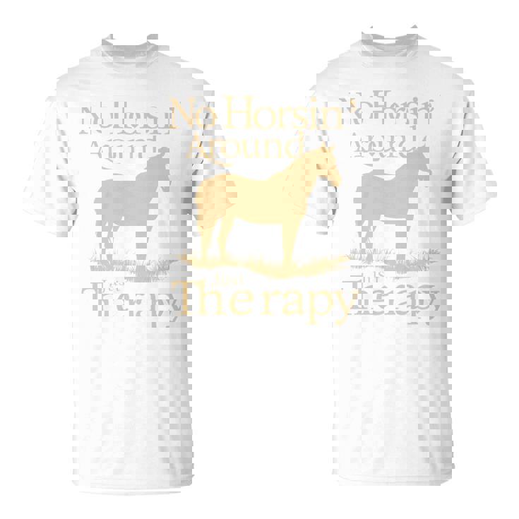 面白い 治療的 乗馬 馬 補助療法 ヒーリング 長袖tシャツ Tシャツ