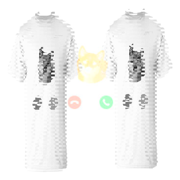 面白いtシャツ 柴犬 着信 イヌ わんこ メンズ 犬好き グッズ かわいい おもしろ 面白い 服 ネタ 長袖tシャツ Tシャツ