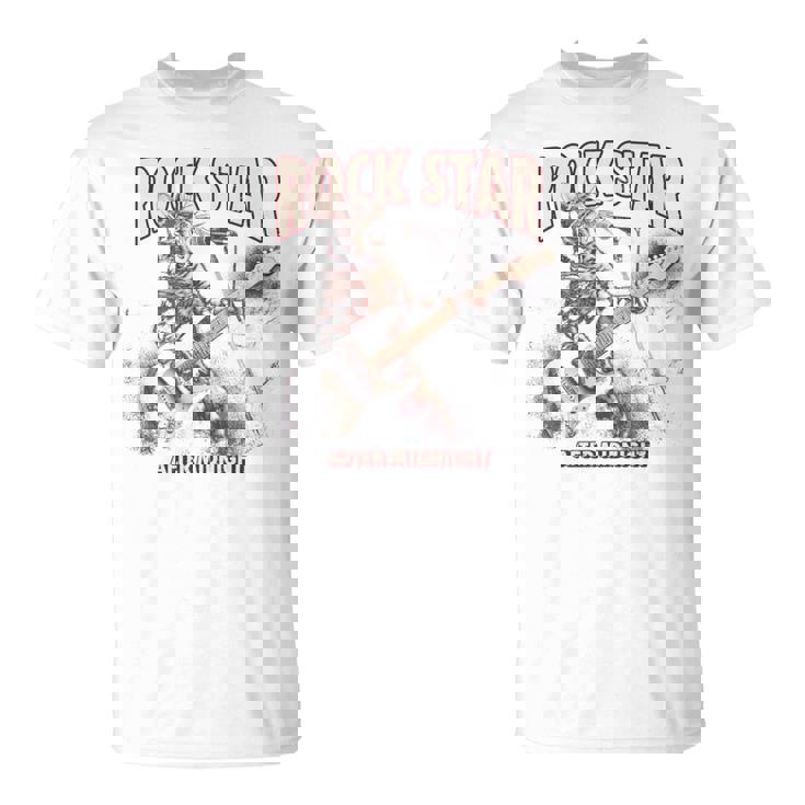 面白いギター猫 エレキギターでロックを弾く猫 長袖tシャツ Tシャツ