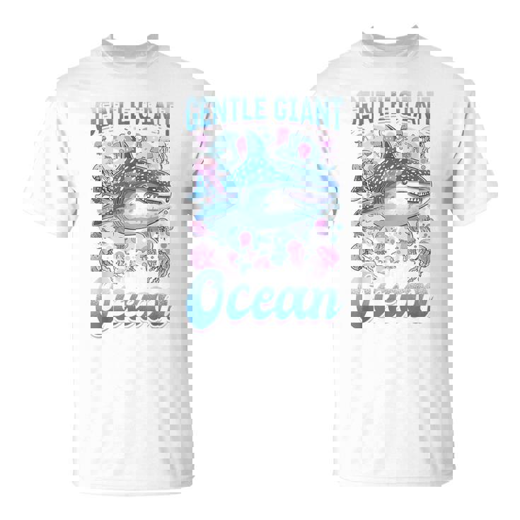 面白いジンベイザメ 動物 優しい海の巨人 Tシャツ