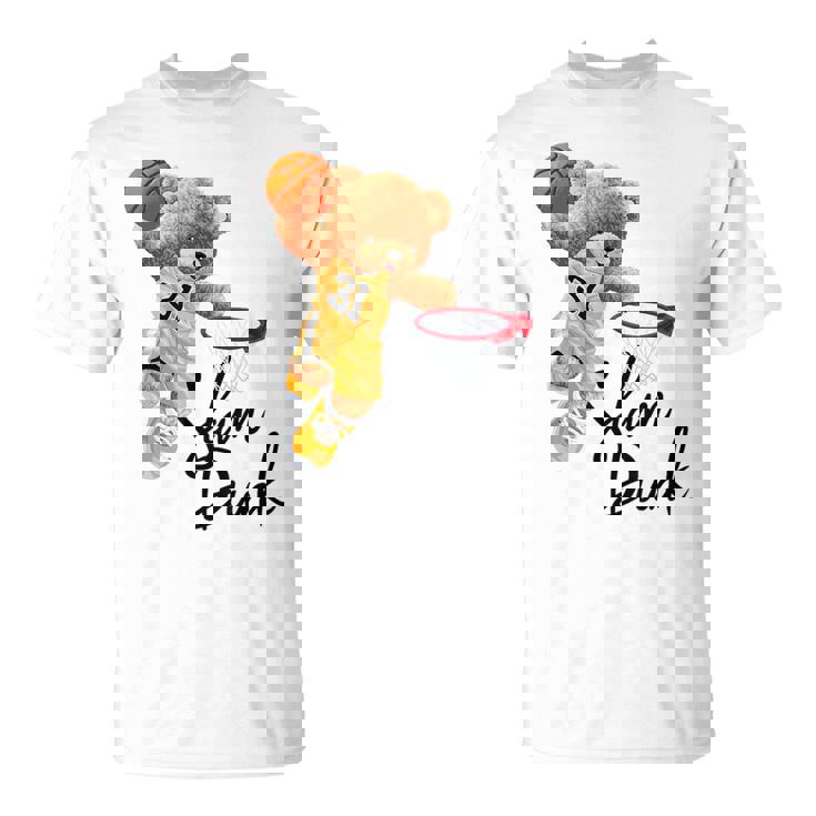 面白いテディベア スラムダンク テディベア バスケットボール Tシャツ