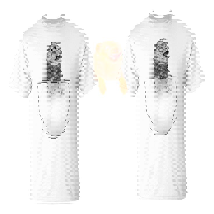 面白いペットフェレット ポケットの中のファニー フェレット Tシャツ