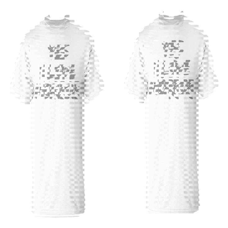 面白いホラー愛好家のための面白いテキストの引用 Yes I Love Horror 長袖tシャツ Tシャツ