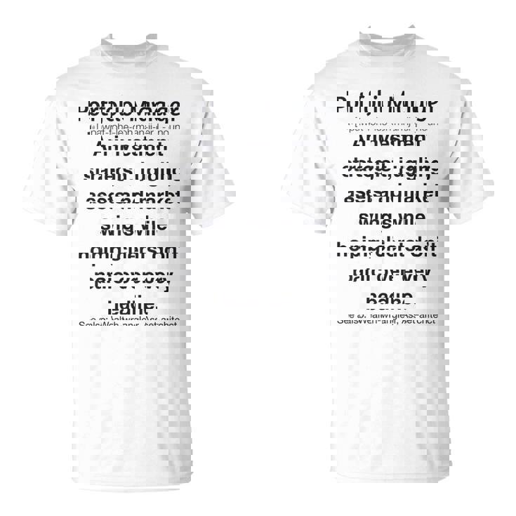 面白いポートフォリオマネージャー Tシャツ