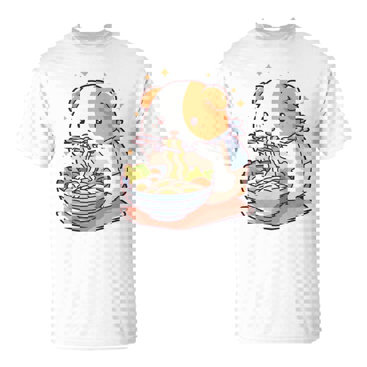 面白いモルモット 箸でラーメンを食べる アニメ 長袖tシャツ Tシャツ