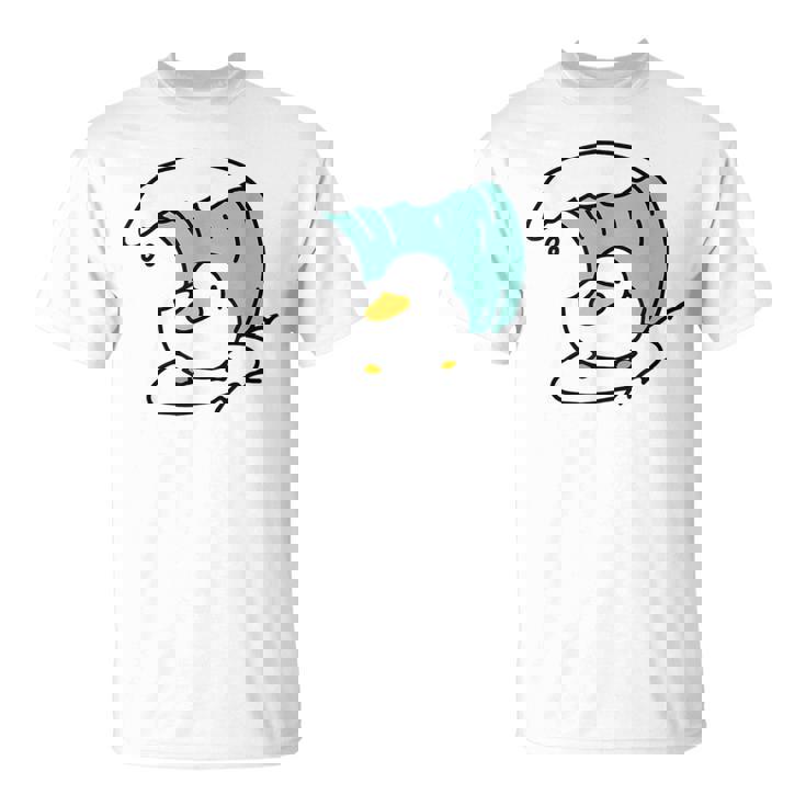 面白くてかわいい小さなアヒルが波をキャッチ。 Tシャツ