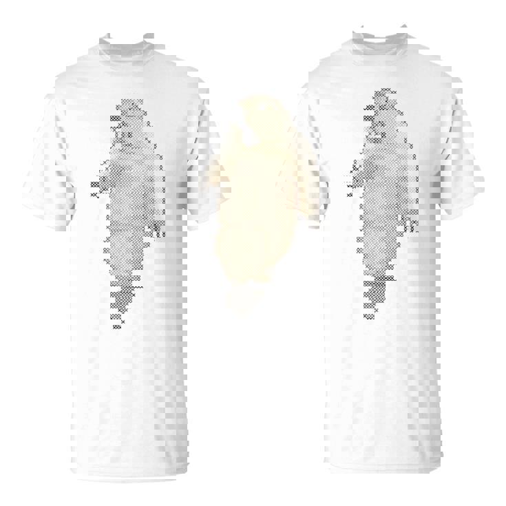 驚愕した マーモット ステッチ デザイン おもしろい 動物 レトロゲーム ドット絵 Tシャツ