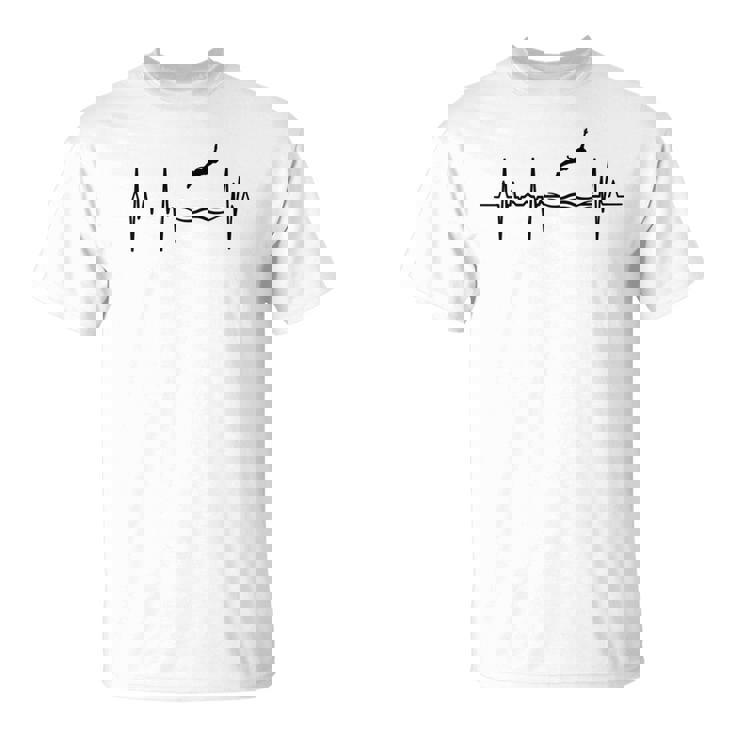 高飛び込みハートライン パルスライン 長袖tシャツ Tシャツ