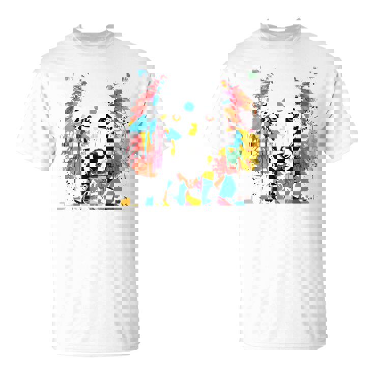 鮮やかな犬のアート スプラッシュカラー 抽象画 Tシャツ