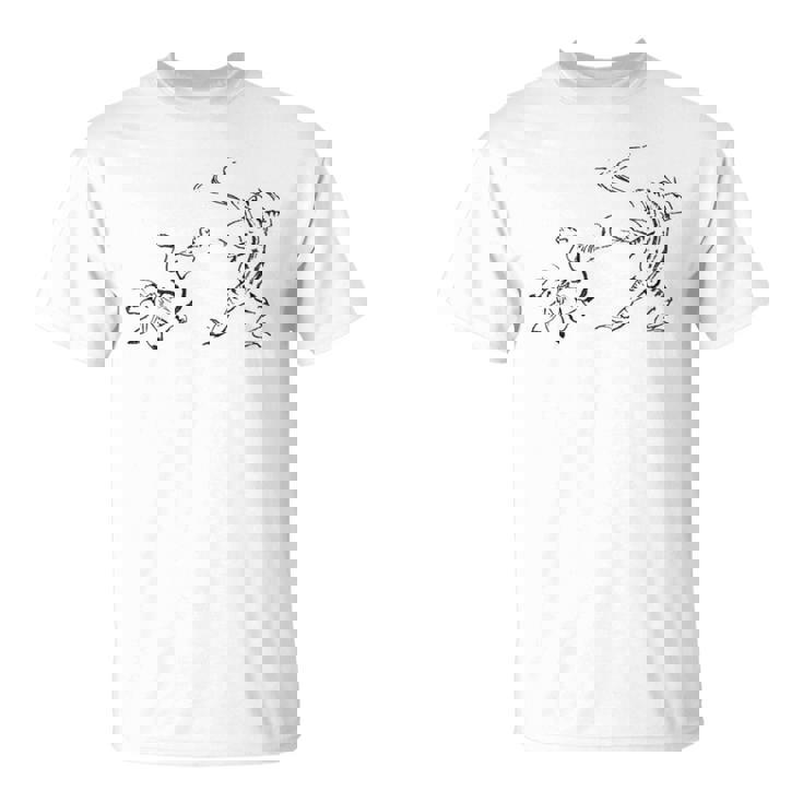 鳥獣戯画《蛙と兎・相撲》かえる うさぎ【日本・世界の名画】日本画 和柄 美術館アート 長袖tシャツ Tシャツ