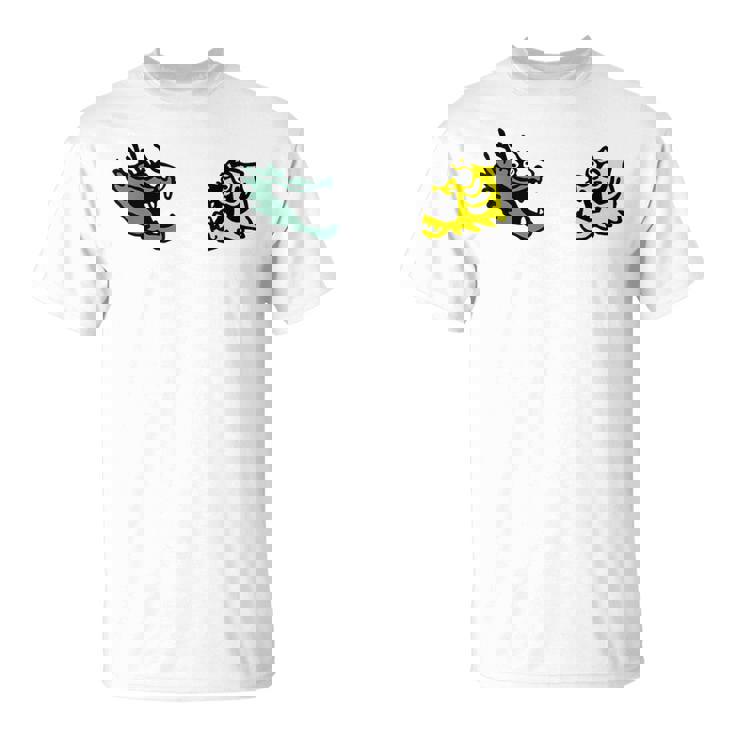 龍 虎 対決 和風キャラクターアート デフォルメポップデザイン Tシャツ