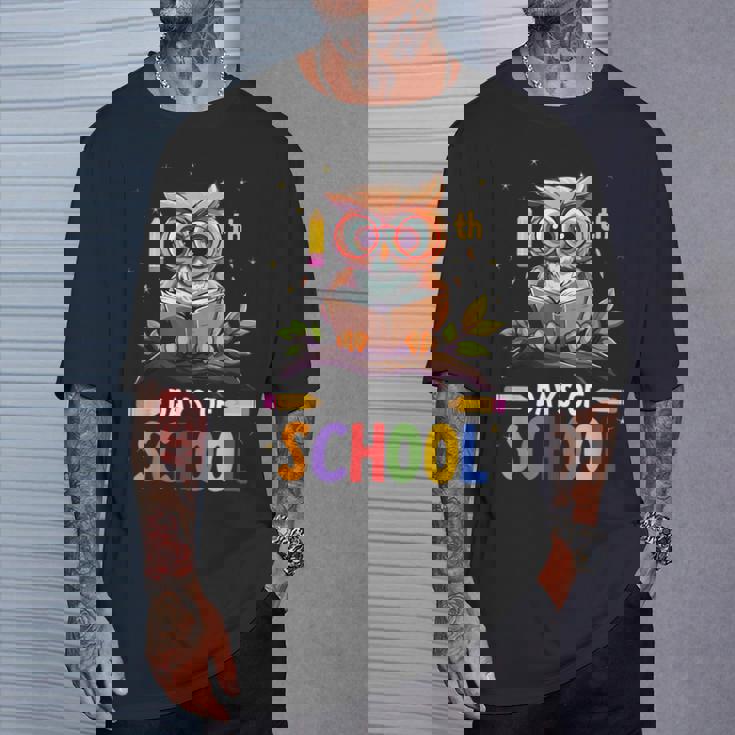 100Th Days Ofchool Owls 鳥 学生 100日間の学校 Tシャツ 彼への贈り物