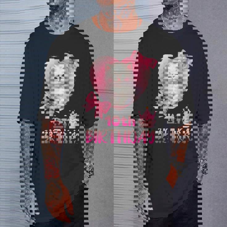 10歳の誕生日 ピンク かわいい 猫 Tシャツ 彼への贈り物