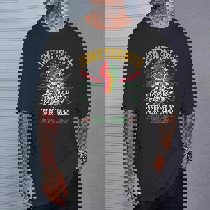 1865年以来、すべてのチェーンを破る 女性 男性 Junenth Freedom Tシャツ 彼への贈り物